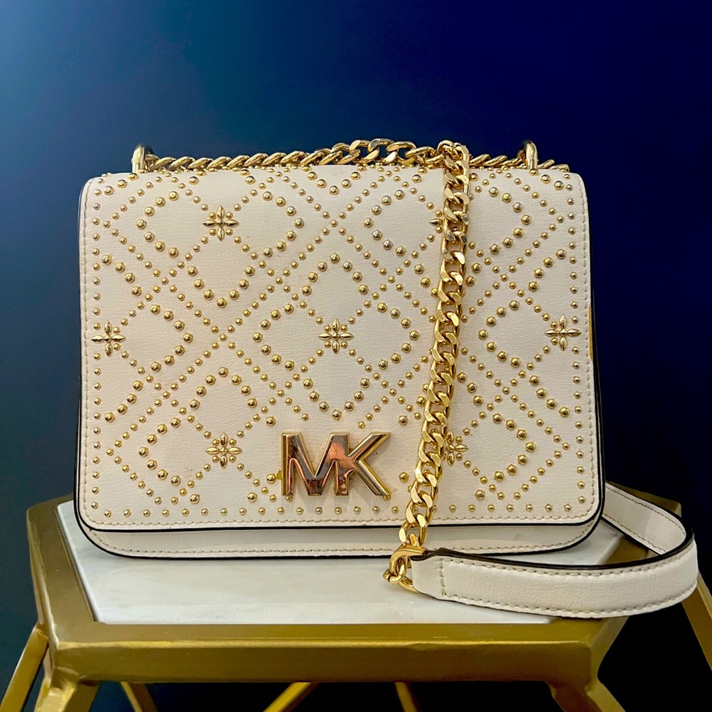 White Michael Kors Purse - Great condition. 3-section purse with back pocket.